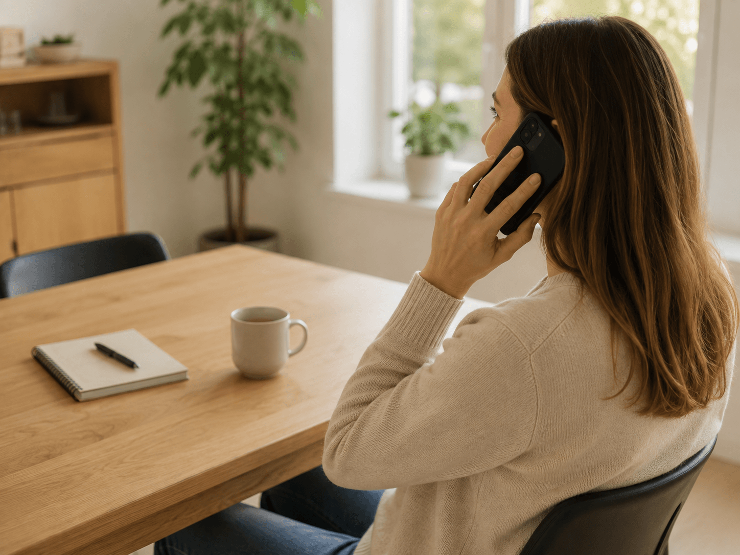 Person wird telefonisch von einem Fachbetrieb kontaktiert
